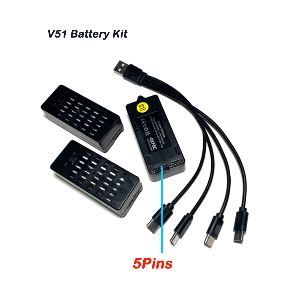 Drone Racing Charger - 3 Stück 4D-V51 Akku 3,7V 1300mAh